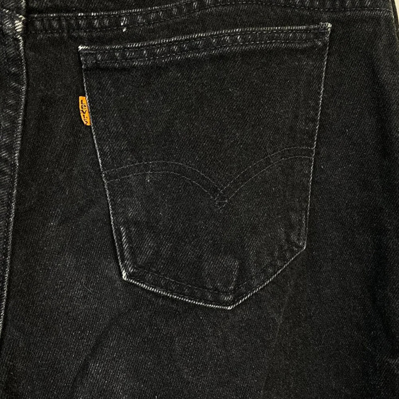 Vintage Levis 550 Orange Tab Denim Jeans Relaxed Fit Men's 34x32 Black Raw Hem - Picture 9 of 13
